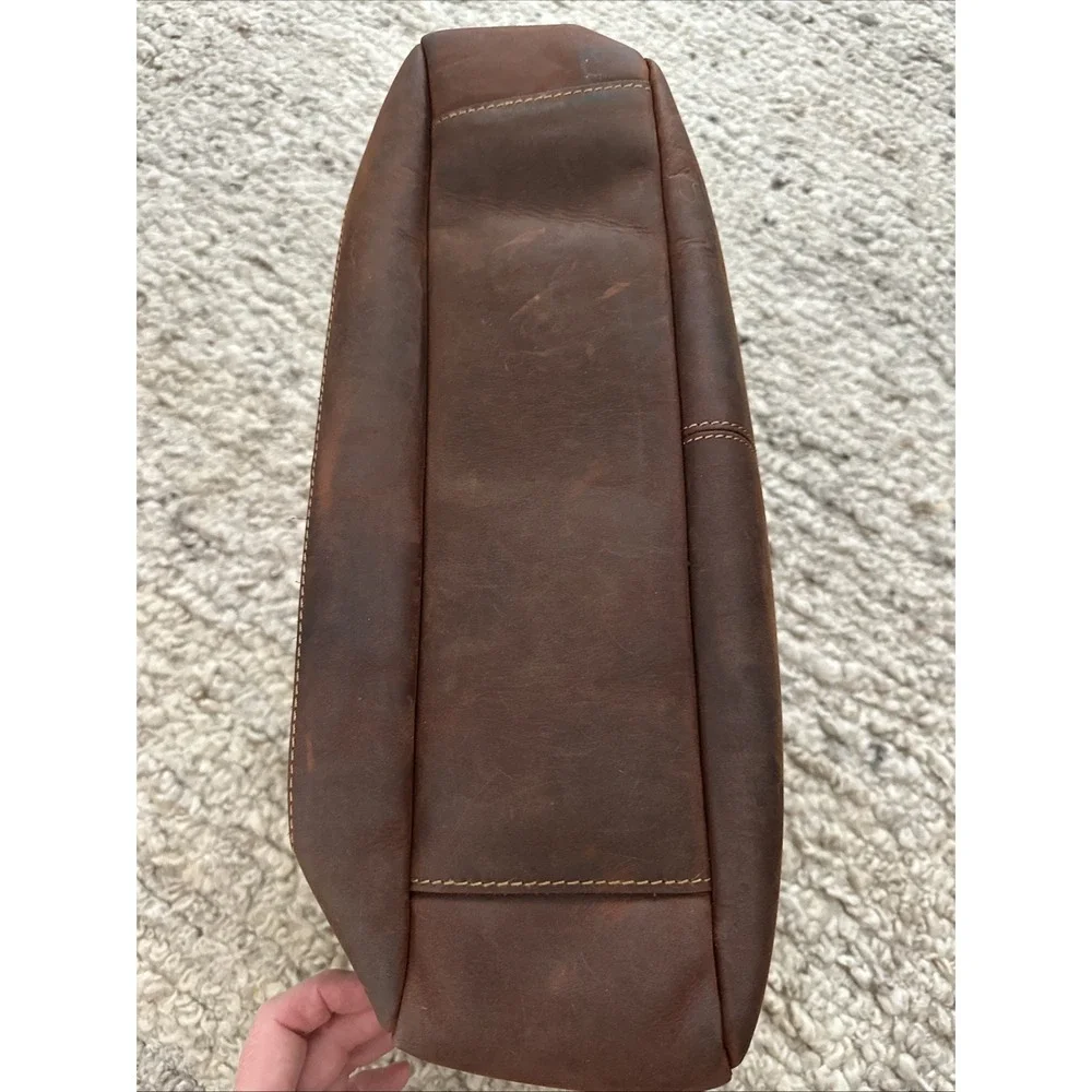 Kattee Leather Messenger Laptop Briefcase Bag Brown/Distressed